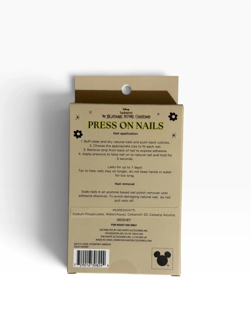Disney Nightmare Before Christmas Press On Nails 4 Pack Jack Sally Oogie Zero
